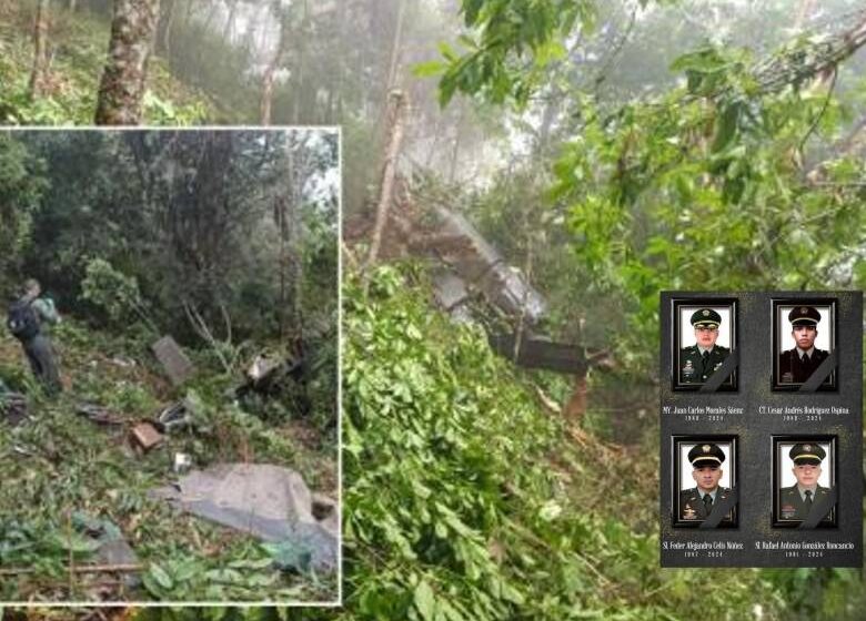 Cuatro policías fallecieron tras accidente de Black Hawk de la Policía en Antioquia